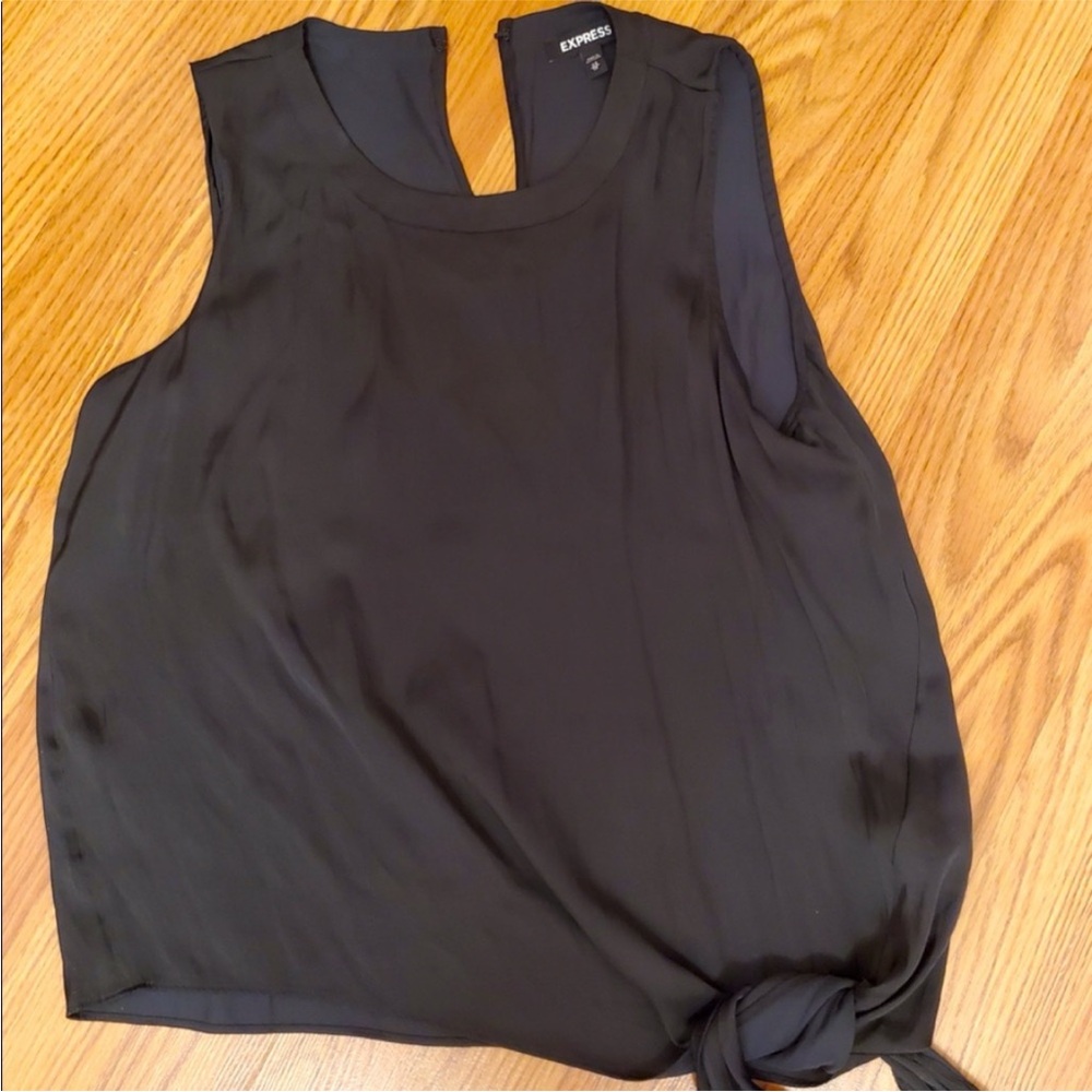 Express Black Tie-Front Blouse